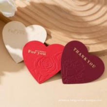 Custom Luxury Heart Embossed Paper Greeting Cards